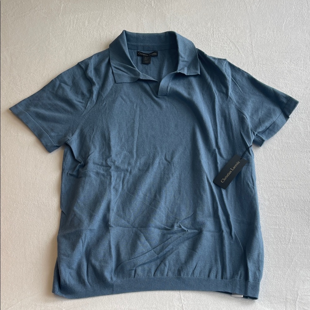 CHRISTIAN LACROIX BLUE PIMA COTTON BLEND POLO NWT SIZE XL